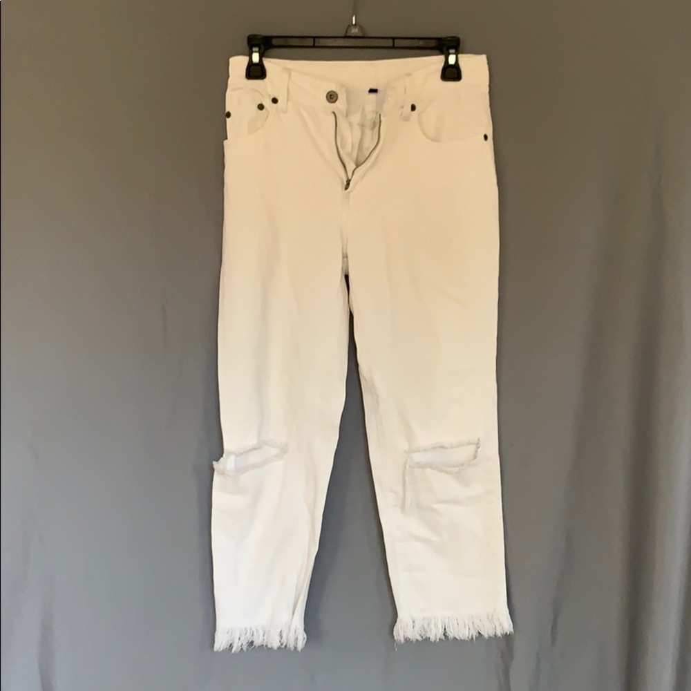 Carmar cropped white jeans